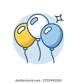 Icono de globos de Ilustración vectorial limpia y moderna
