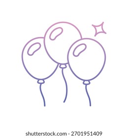 Ballons icon clean and modern vector illustration