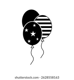 Ballons Icon on white background. Bunch of Balloons Flying in the air. happy birthday. Anniversary design. Vector illustration.