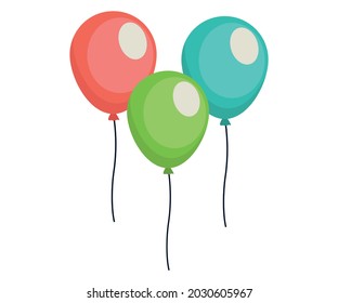 Ballons icon, party and holiday, vector graphics, a colorful solid pattern on a white background