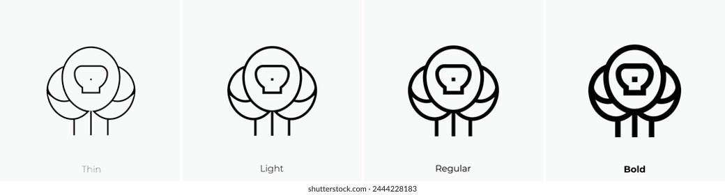 ballons icon. Thin, Light Regular And Bold style design isolated on white background