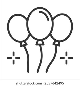 Ballons Outline Icon Vector Illustration