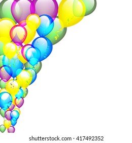 Ballons over White Background