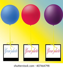 ballons photo frame vector illustration