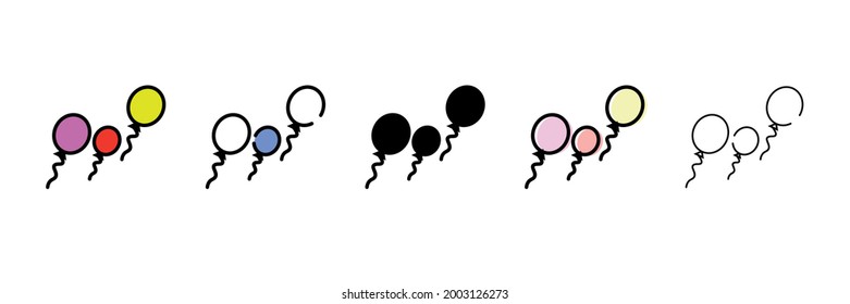 ballons set vector type icon