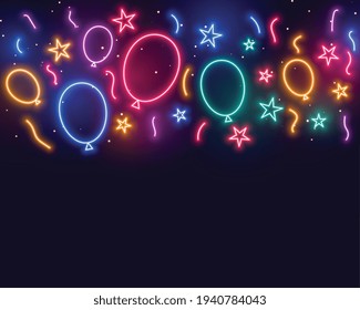 ballons stars and confetti celebration birthday background