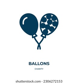 ballons vector icon. ballons, ballon, balloon filled icons from flat charity concept. Isolated black glyph icon, vector illustration symbol element for web design and mobile apps