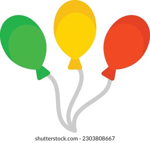 Ballons Vector Icon Flat Style