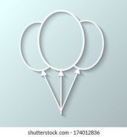 balloon 3d abstract design paper style
