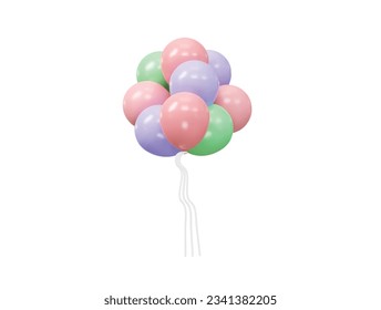 Balloon 3d rendering vector element