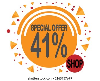 41% de descuento en globo. Oferta especial 41% para tiendas y promoción.