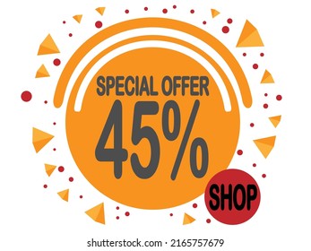 Balloon 45% off. Special offer 45% percent for stores and promotion.