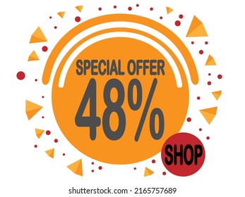 Balloon 48% off. Special offer 48% percent for stores and promotion.