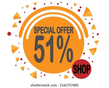 Balloon 51% off. Special offer 51% percent for stores and promotion.