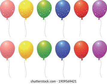 balloon 6 colors vector illustration 