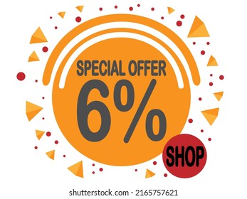 Balloon 6% off. Special offer 6% percent for stores and promotion.