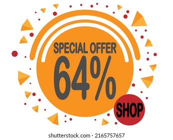 64% de descuento en globo. Oferta especial 64% para tiendas y promoción.