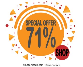 71% de descuento en globo. Oferta especial 71% para tiendas y promoción.