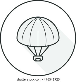 Balloon aerostat icon in round frame