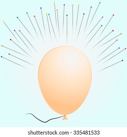 balloon against needles