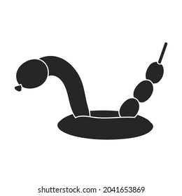 Balloon air animal vector icon.Black vector icon isolated on white background balloon dog.