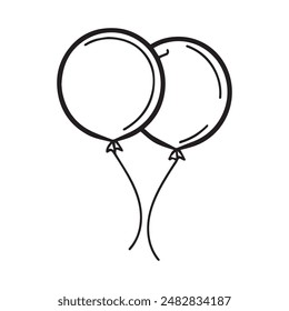 Ballon-Luft-Ball-runde Ikone fliegende schwarze Umriss-Design.