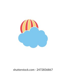 Balloon air cloud vector background hot ballon sky illustration isolated