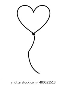 balloon air heart party vector illustration design