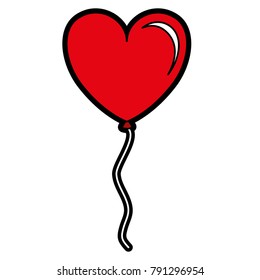 balloon air with heart shape