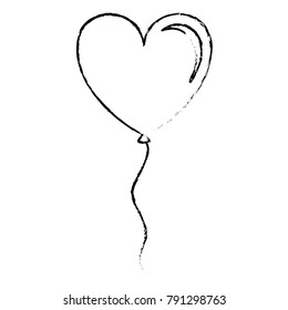 balloon air with heart shape