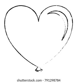 balloon air with heart shape