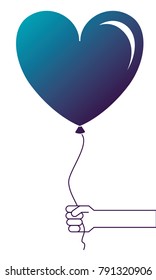 balloon air with heart shape