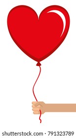 balloon air with heart shape