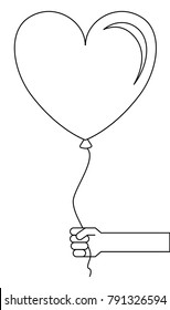 balloon air with heart shape