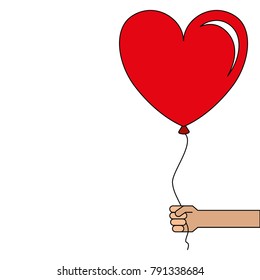 balloon air with heart shape