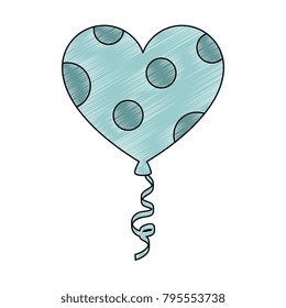 balloon air with heart shaped