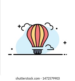 Balloon, Air, Air, Hot  Business Flat Line Filled Icon Vector Banner Template