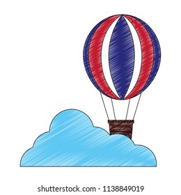 balloon air hot flying with cloud