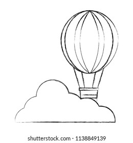 balloon air hot flying with cloud