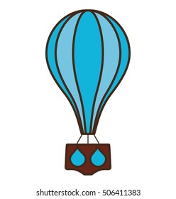 balloon air hot flying vector illustration design