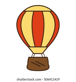 balloon air hot flying vector illustration design