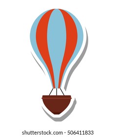balloon air hot flying vector illustration design