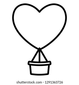 balloon air hot with heart shape