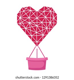 balloon air hot with heart shape