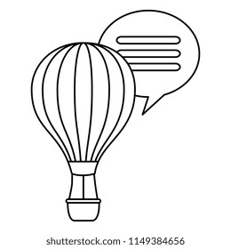 balloon air hot with speech bubble