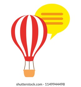 balloon air hot with speech bubble