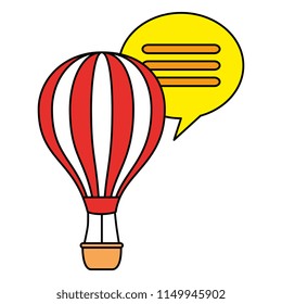 balloon air hot with speech bubble