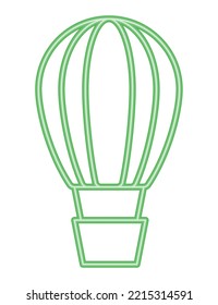 balloon air hot transport neon light icon