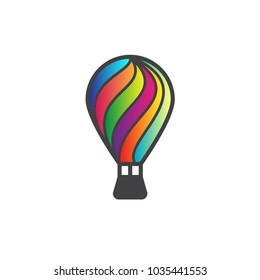 balloon air logo design with colorfull style on white background, balloon air design, balloon air vector