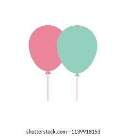 balloon air party icon vector illustration design. Colorful helium balloons isolated on white background. Balloons set colors. Isolated balloons on white background. Flat style vector illustration